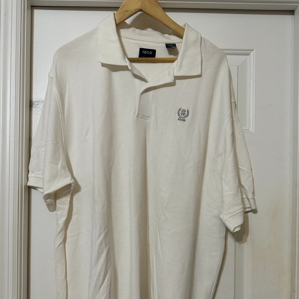Izod short sleeve white polo